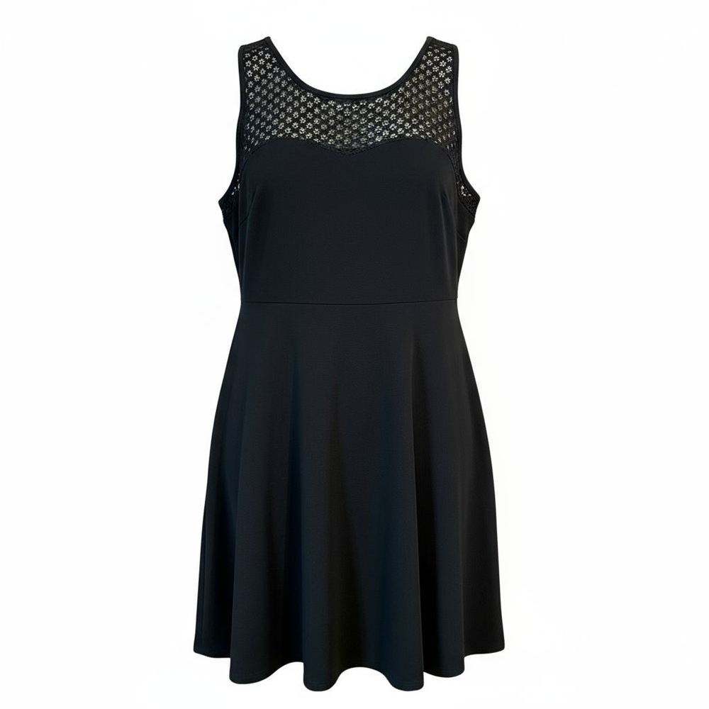 Scott Black Mesh Detail Mini Dress